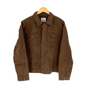 Rail Riders Mens Button Front Journeyman Cotton Blend Jacket Caramel Medium NWT